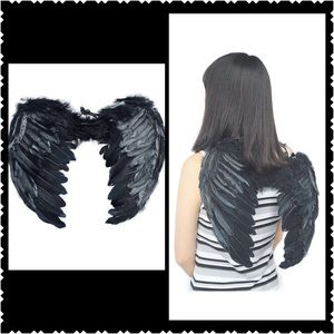 beautiful, realistic black wings, cosplay, NIB